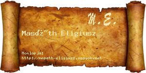 Masáth Eligiusz névjegykártya